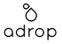 Logo for a brand named 'adrop': lowercase text with a small circular symbol above the text.